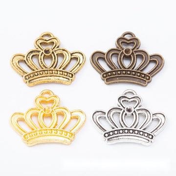 4-Finish Openwork Crown Metal Jewelry Components for Crafts