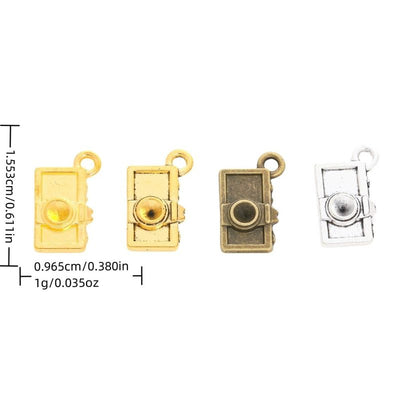 Tiny rectangular camera with a raised round lens shown in the available finishes