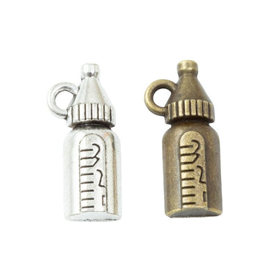 Finish comparison of 刻度奶瓶 charm on a white background