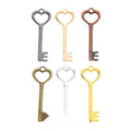 Heart Top Skeleton Key Charm in Multiple Metal Finishes for Jewelry Making view 1