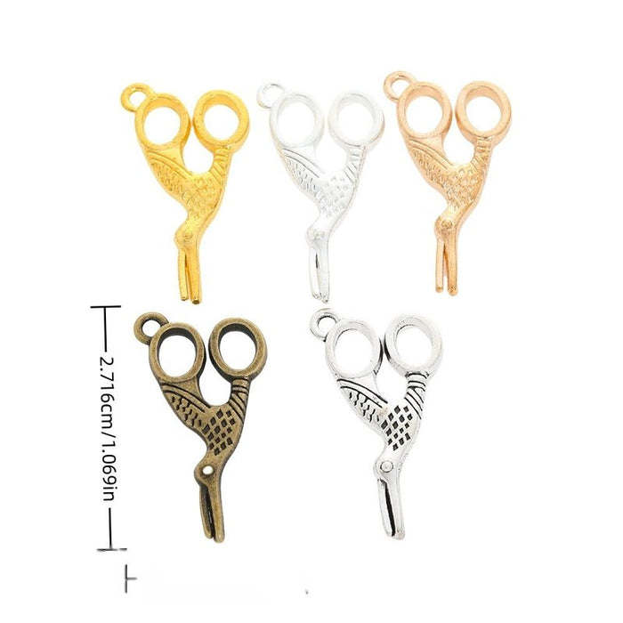 Scissors Metal Charms in Five Polished and Antique Finishes