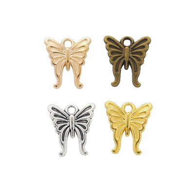 Front and finish comparison of openwork butterfly charm