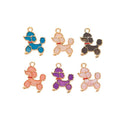 Enamel Poodle Dog Charm Metal Pendant for Jewelry Making view 1