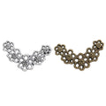 Curved Floral Connector in 2 Metal Finishes for Jewelry Making view 1