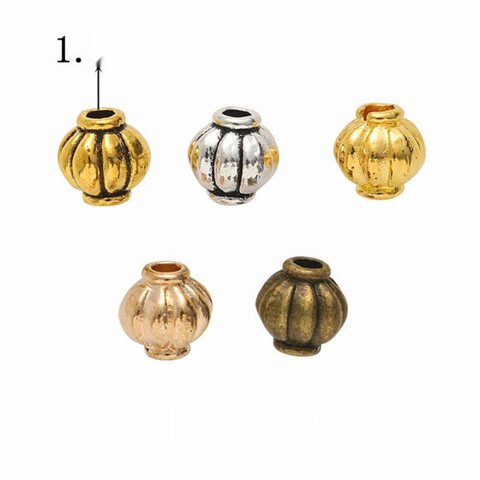 Small Fluted Lantern Shaped Metal Beads in Five Finishes