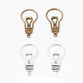 Light Bulb Outline Metal Charms in Two Antique Finishes view 1