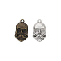 Sculpted Skull Head Metal Charms in Two Antique Finishes view 1