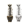 Skull Fishbone Charm In 2 Metal Finishes For Jewelry Making view 1