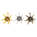 Sunburst Seashell-Shaped Metal Charm Pendants in 3 Finishes view 1