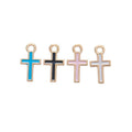Slim Enamel Cross Charm Metal Pendant for Jewelry Making view 1