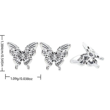 Filigree Butterfly Alloy Charm in Antique Silver Finish