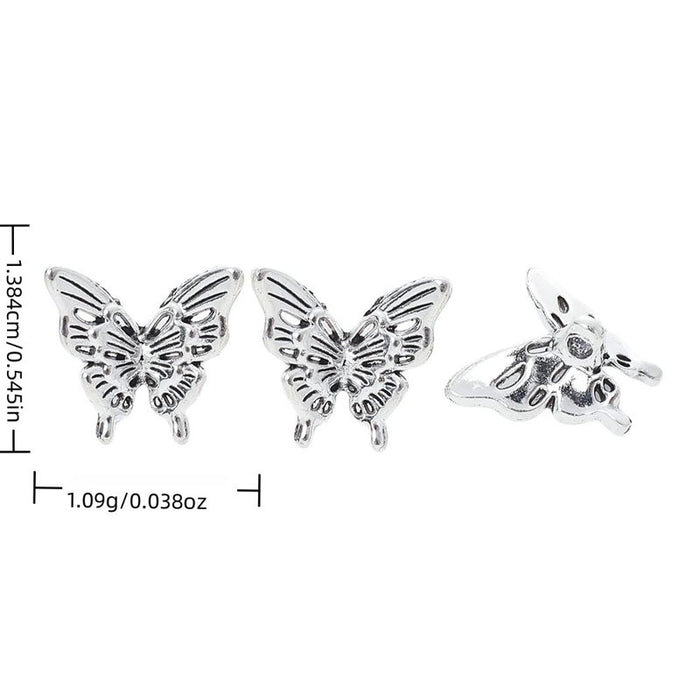 Filigree Butterfly Alloy Charm in Antique Silver Finish