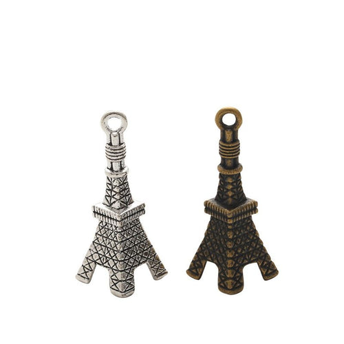 Dimensional Eiffel Tower Charm pictured option assortment on a white background