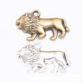 Walking Lion Metal Charms in Two Antique Finishes for Jewelry Making view 1