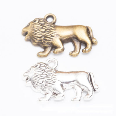 Walking Lion Metal Charms grouped product view on a white background