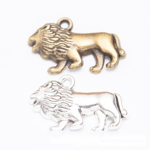 Walking Lion Metal Charms grouped product view on a white background