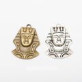 Egyptian Pharaoh Face Metal Charms in 2 Pictured Finishes view 1