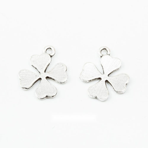Four Leaf Clover Metal Charm Pendant shown in the available visible finishes