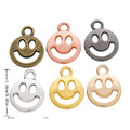 Openwork Smiley Face Charm in Six Metal Finishes Jewelry Making Component view 1