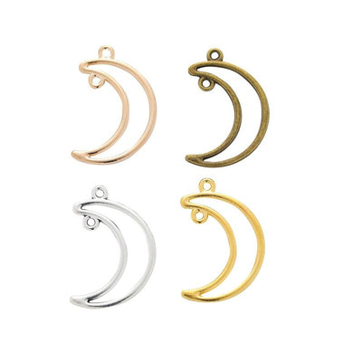 Front view of crescent moon open bezel showing finish variation 1
