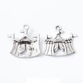 Antique Metal Dress Hanger Charm Pendant With Textured Detail, Single Finish view 1