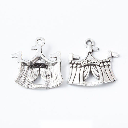 Dress Hanger Charm Pendant finish comparison showing two dress silhouettes hanging from small clothes hangers