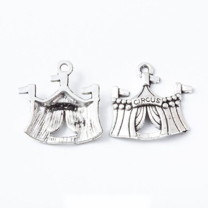Antique Metal Dress Hanger Charm Pendant With Textured Detail, Single Finish