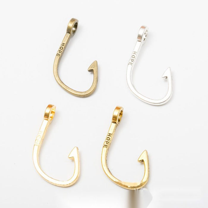 Fish Hook Connector Jewelry Making Component In 4 Finish Options