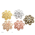 Openwork Flower Bead Caps in Five Metallic Finishes view 1