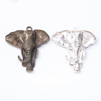 Overview of elephant head charms in the available designs and finishes