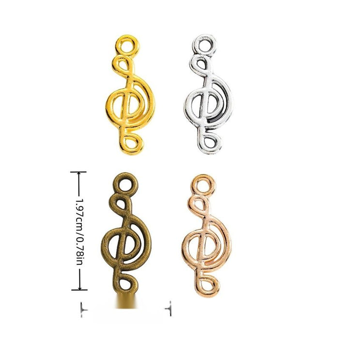 Treble Clef Charm in 4 Metal Finishes for Jewelry Making