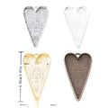 Long Heart Cabochon Setting In 4 Metal Finishes For Jewelry Making view 1