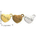 Uncle Engraved Heart Metal Charm in 3 Finishes for Jewelry Making view 1