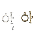 Round Toggle Clasp in 2 Metal Finishes for Jewelry Making view 1