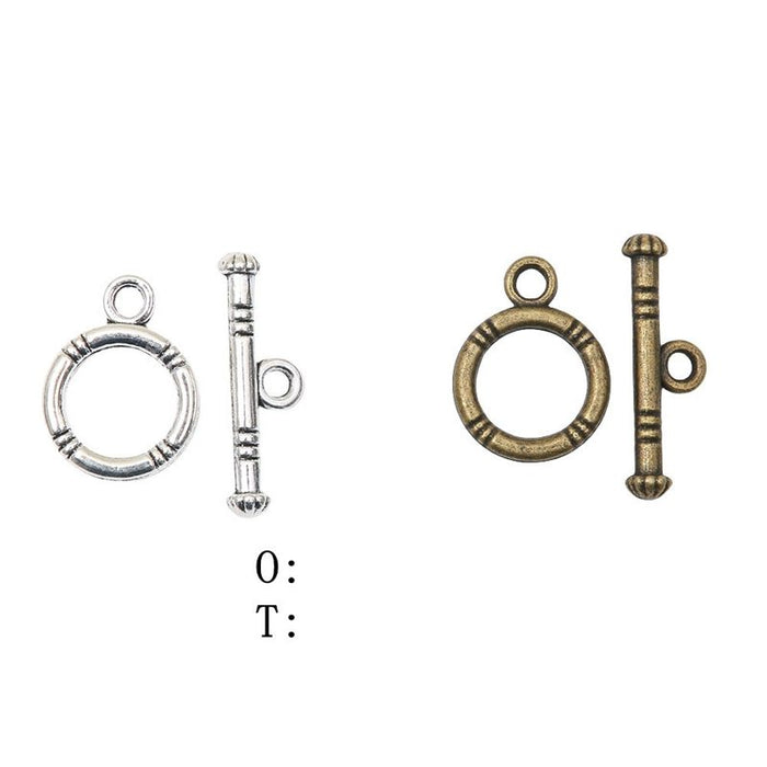 Round Toggle Clasp in 2 Metal Finishes for Jewelry Making