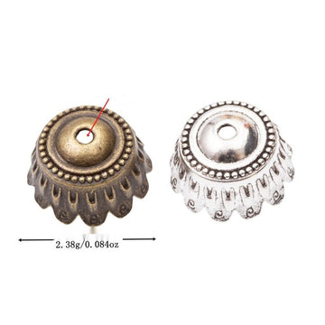 Scalloped Beaded Flower Bead Caps Metal Jewelry Making Pieces
