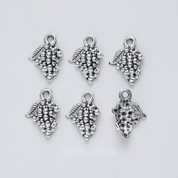 Leaf Grape Cluster Charm In 1 Metal Finish For Jewelry Making