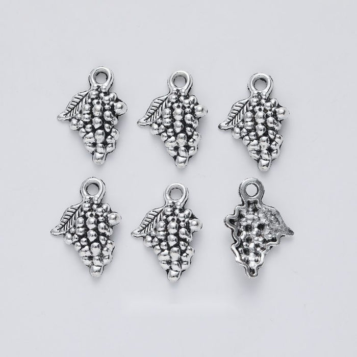 Leaf Grape Cluster Charm In 1 Metal Finish For Jewelry Making