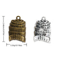 Coiled Measuring Tape Metal Charms in Two Antique Finishes view 1