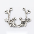 Squirrel on Branch Multi Loop Silver Tone Connector Charm view 1