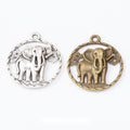 Elephant Medallion Charm in 2 Finishes for Jewelry Making view 1