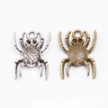 Detailed Spider Charm In Antique Bronze and Antique Silver Metal Finish view 1