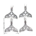 Two Loop Whale Tail Connector Charm in Textured Metal for Jewelry Making view 1