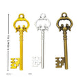 Ornate Skeleton Key Charm in Three Metal Finishes Jewelry Making Component view 1
