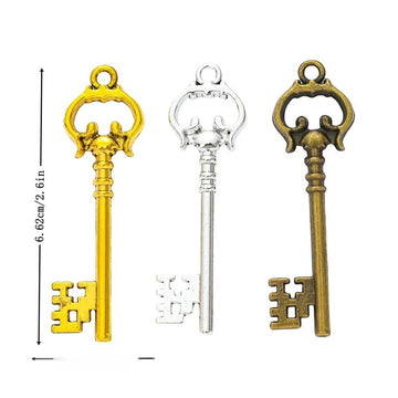 Ornate Skeleton Key Charm in Three Metal Finishes Jewelry Making Component