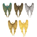 Detailed Double Wing Metal Charms in Five Finishes view 1