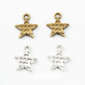 I Love You Star Metal Charms in Two Finishes Jewelry Making Pendants view 1