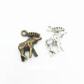Detailed Moose Profile Metal Charms in Two Finishes view 1