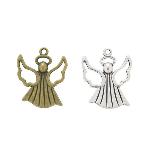 Trumpet Angel Charm finish assortment on a white background
