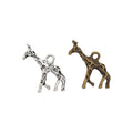 Giraffe Silhouette Metal Charm in 2 Pictured Finishes view 1